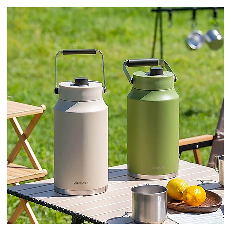 Bình Giữ Nhiệt Bằng Thép Không Gỉ Locknlock Slo Water Jug 4L - 2 Màu (Be, Xanh Lá) - LHC4302