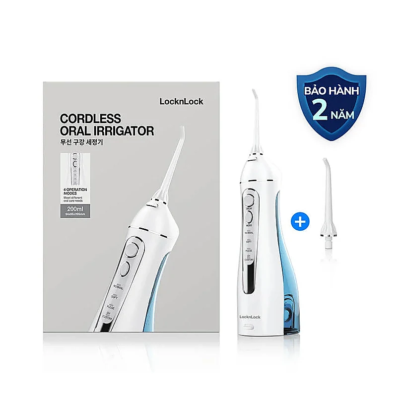 Máy Tăm Nước Không Dây LocknLock Cordless Oral Irrigator, 200ml - Màu Xanh Da Trời - ENR156BLU
