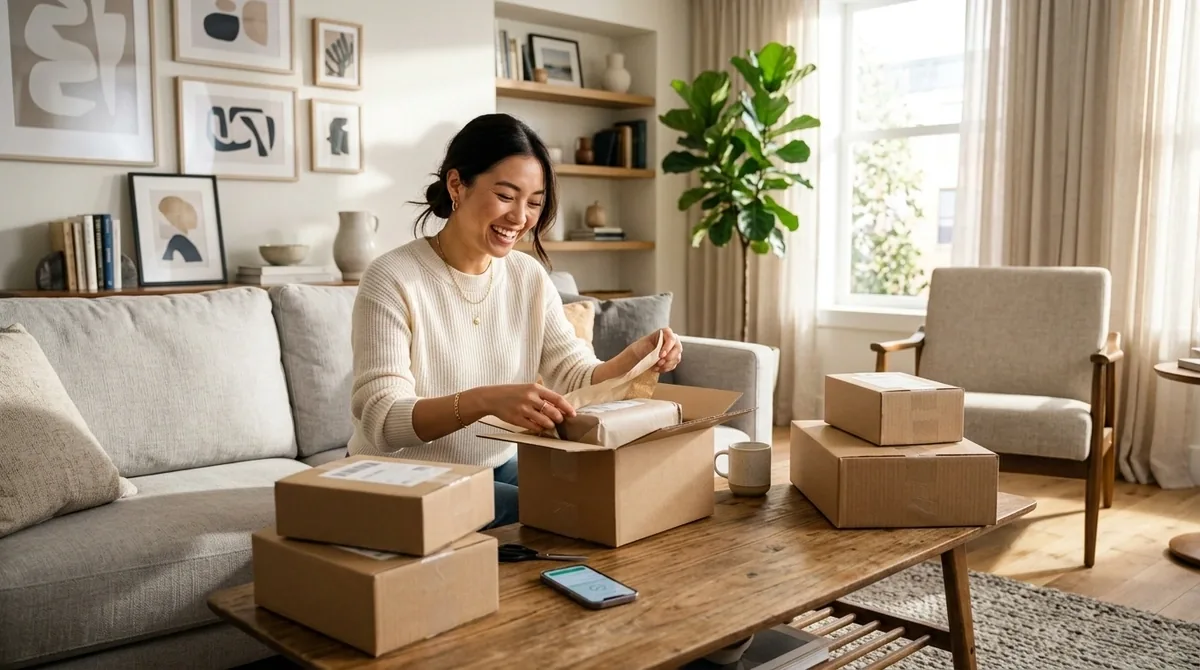 Trải nghiệm mua sắm và nhận kiện hàng hoàn hảo của khách hàng tại nhà